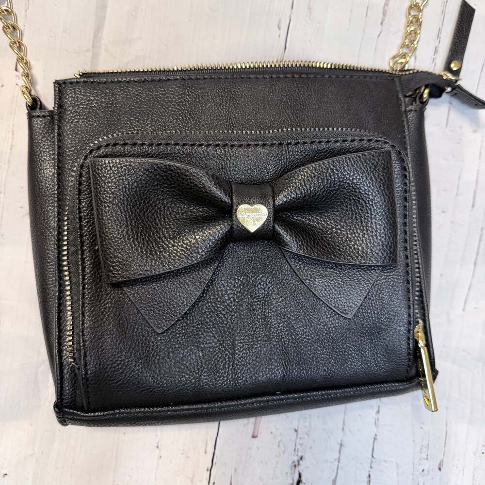 Betsey Johnson Black Bow Crossbody y2k designer evening party bag - Picture 2 of 7